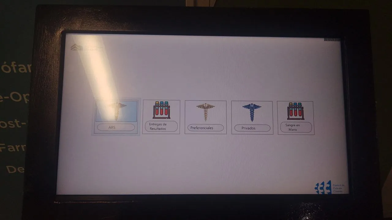 Interfaz real del software de control de turnos utilizada por un operador